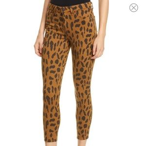 NWT L’Agence Margo Animal Print Crop Skinny Jeans